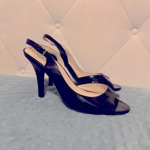 BCBG Black Peep Toe Heels